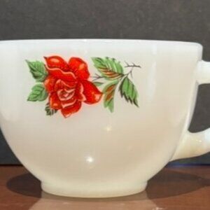 Federal Milk Glass Rosecrest Cups set of 3